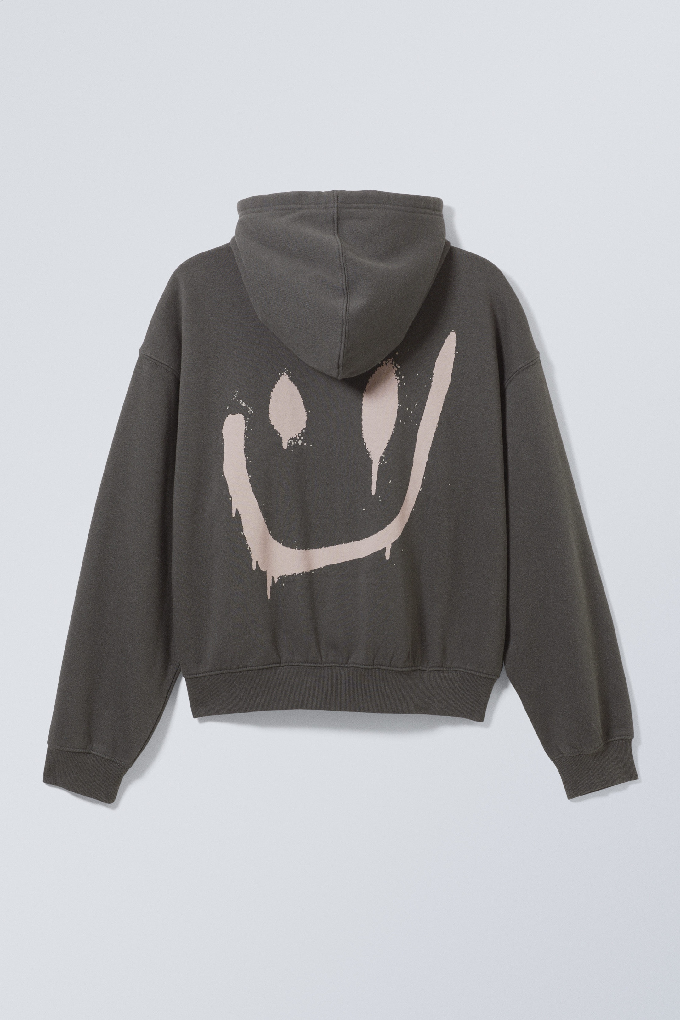 Drippy Smiling Face - Boxy Graphic Zip Hoodie - 1
