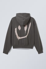 Drippy Smiling Face - Boxy Graphic Zip Hoodie - 1