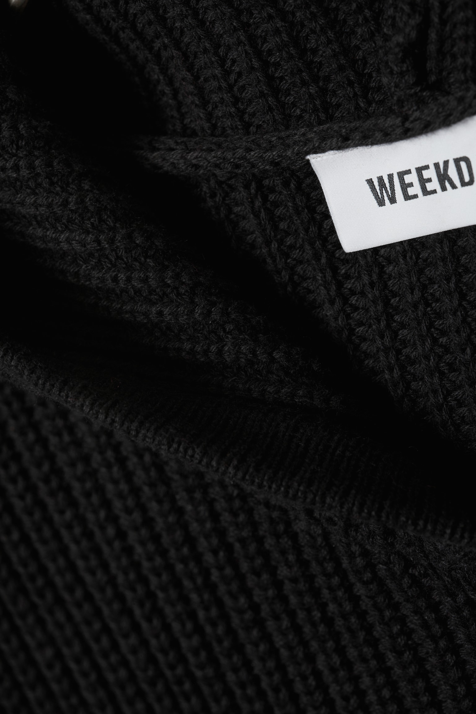 Boxy Knitted Hoodie - Black/Dark Khaki Green - 6