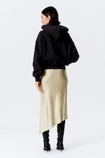 Black - Boxy Cotton Fleece Hoodie - 2