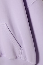 Washed Light Purple - Boxy Cotton Fleece Hoodie - 6
