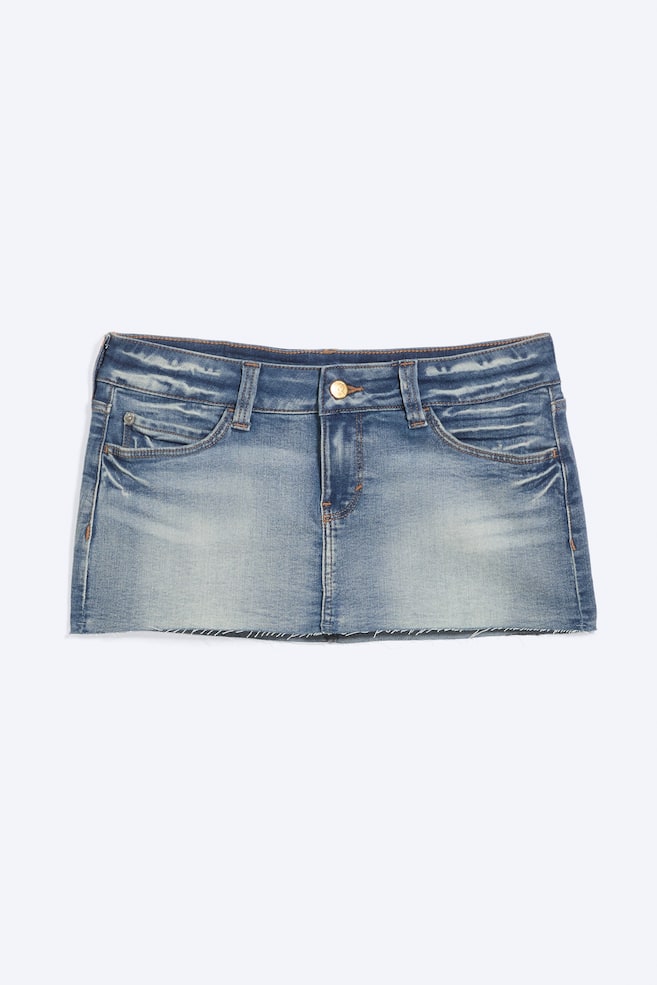 Booty Bei Denim Mini Skirt - Blue Moon - Medium Blue/Black Moon - Grey - 1