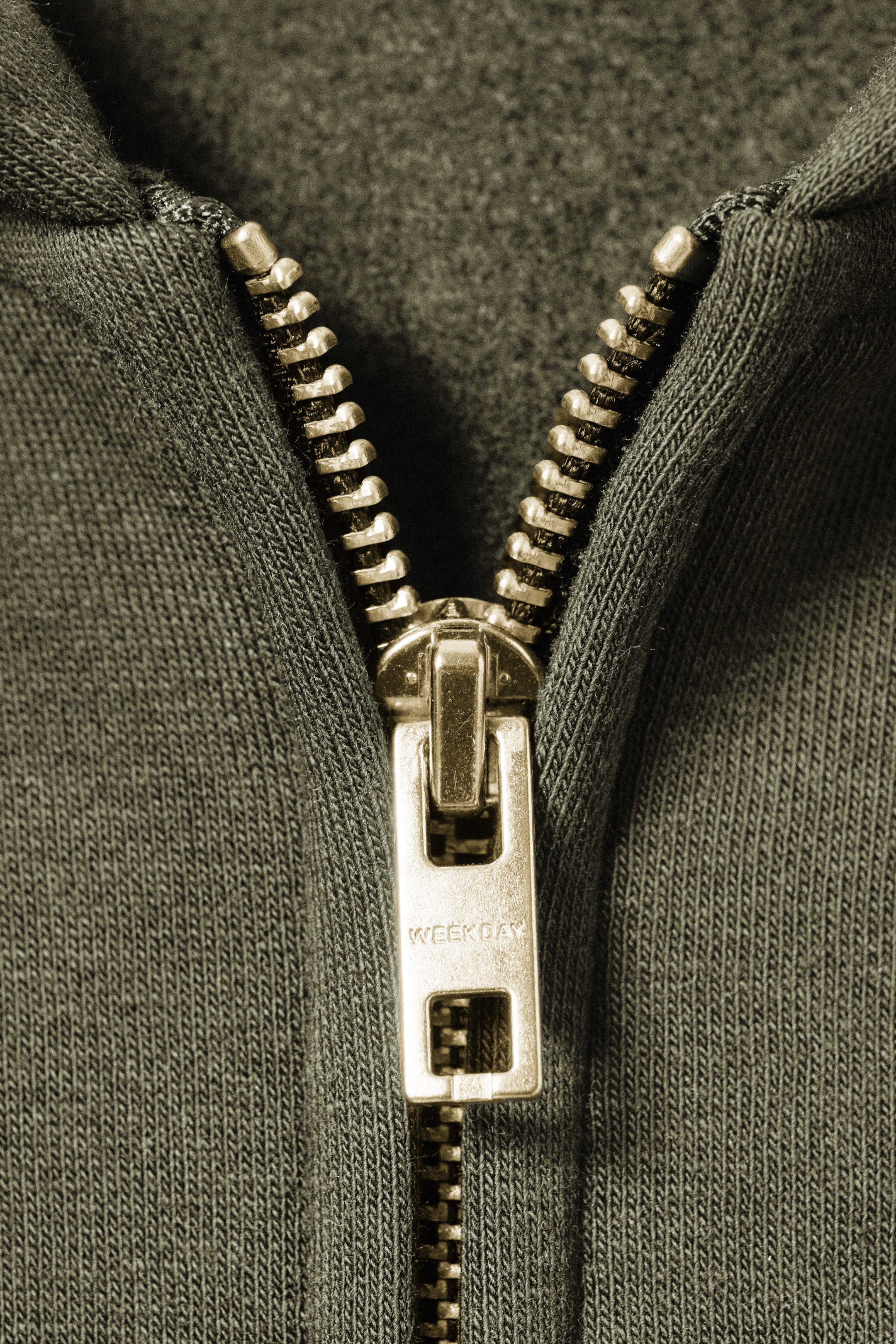 Tvättad mörkgrön - Loose Zip Hoodie - 5