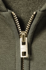 Tvättad mörkgrön - Loose Zip Hoodie - 5