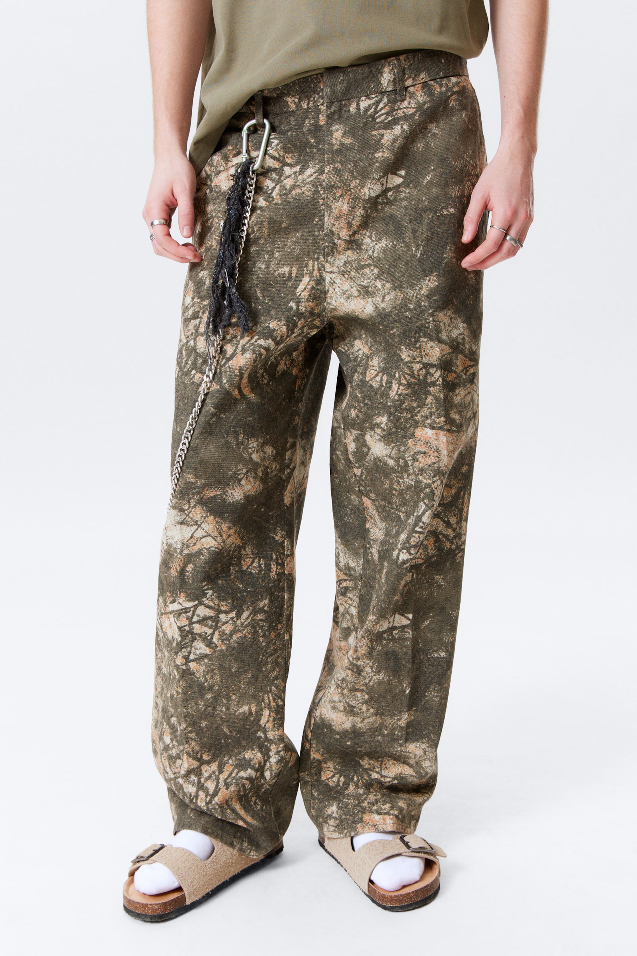 #635D50 - Relaxed Fit Graphic Twill Trousers - 2