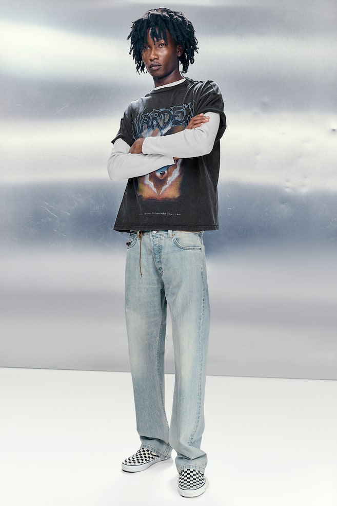 SPACE MID RISE RELAXED STRAIGHT JEANS - Blaze Blue - Light Blue/Stirrup Blue - Medium Blue/Black Rinse - Black - 1