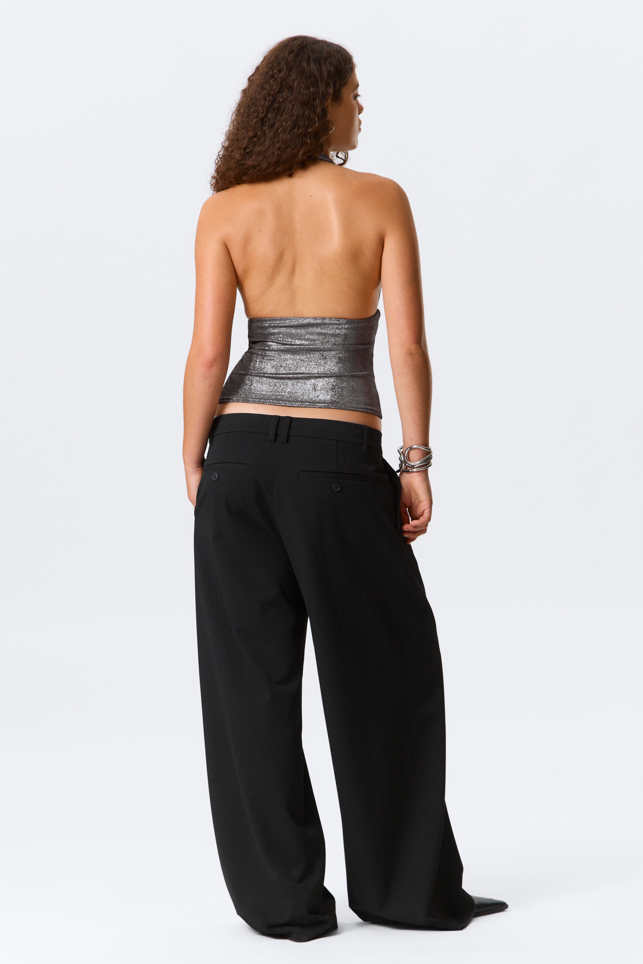 Dark Grey Shimmer - Deep Shimmer Halterneck Top - 3