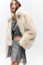 Grå - Strass - Asymmetrisk minikjol med strass - 2