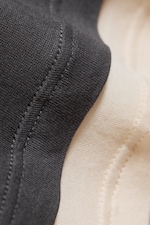 Dark Grey/Beige - Slim Double-Layer Jersey Top - 1