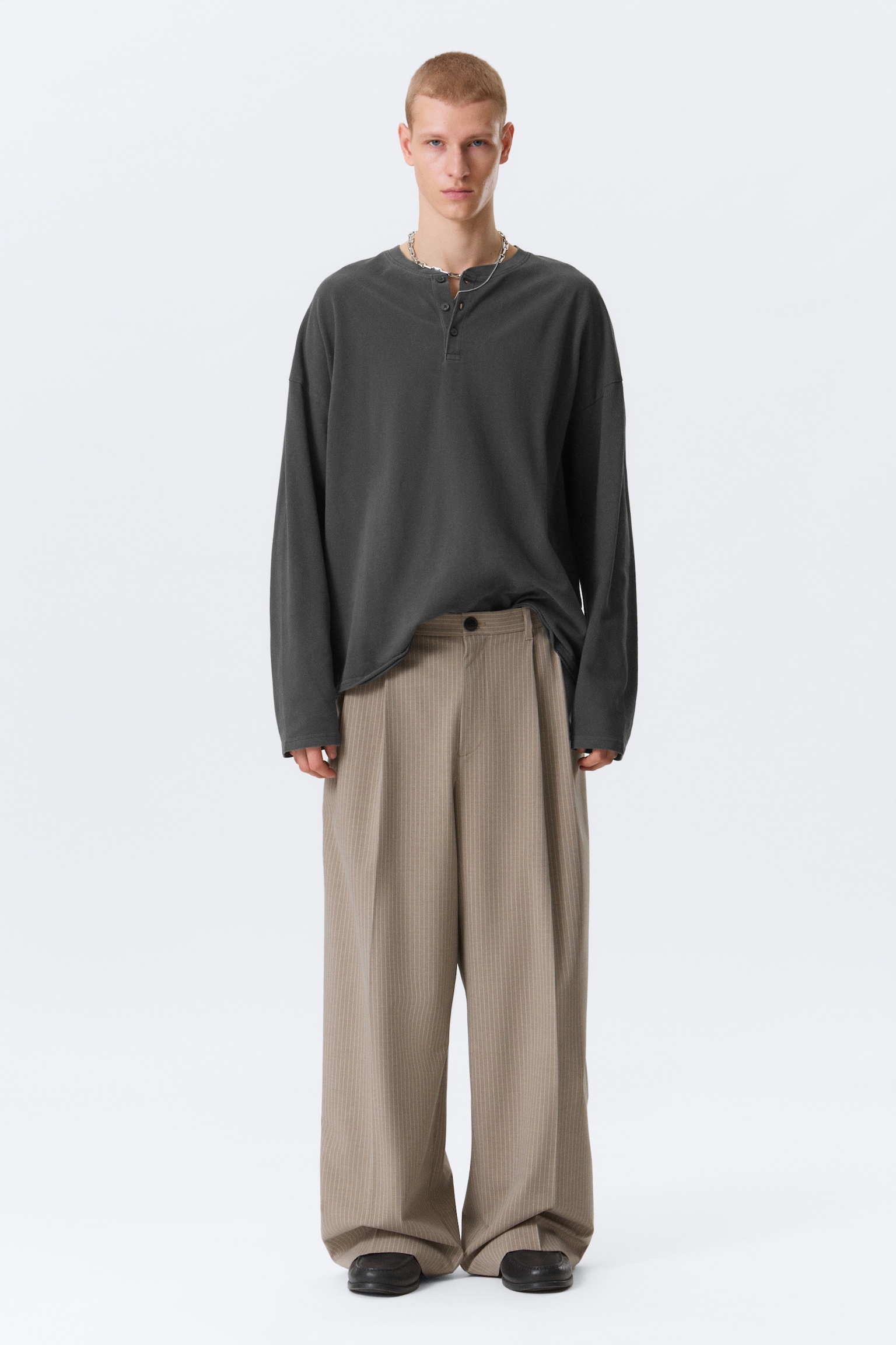 Pantaloni da completo Nate Loose Fit - Melange beige a righe/Marrone a righe/Nero/Marrone scuro - 1