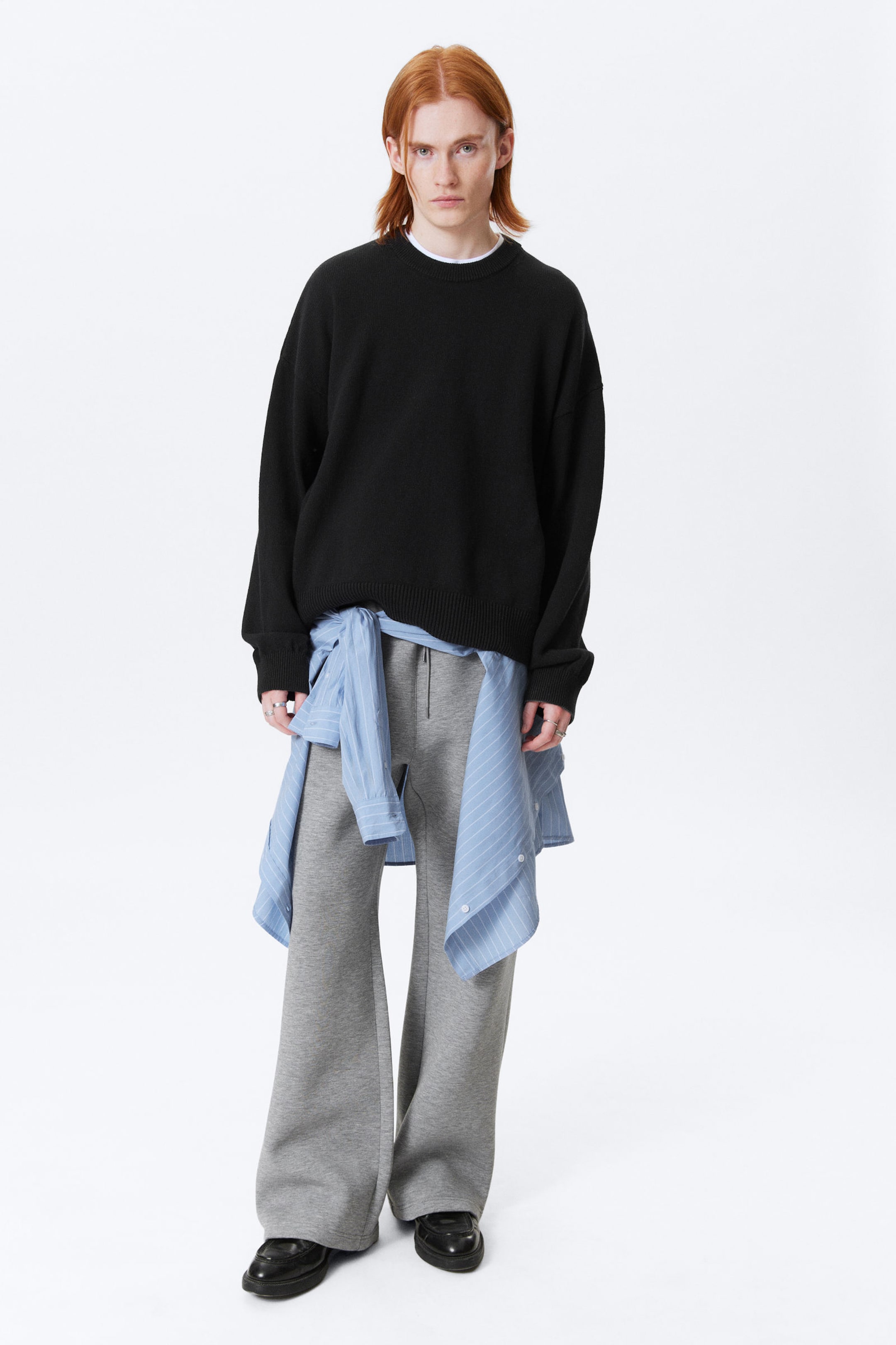 #272627 - Knitted Oversized Boxy Cotton Sweater - 2