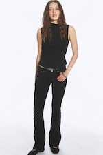 Black Rinse – svart - Luna smal jeans med lavt liv og bootcut - 0