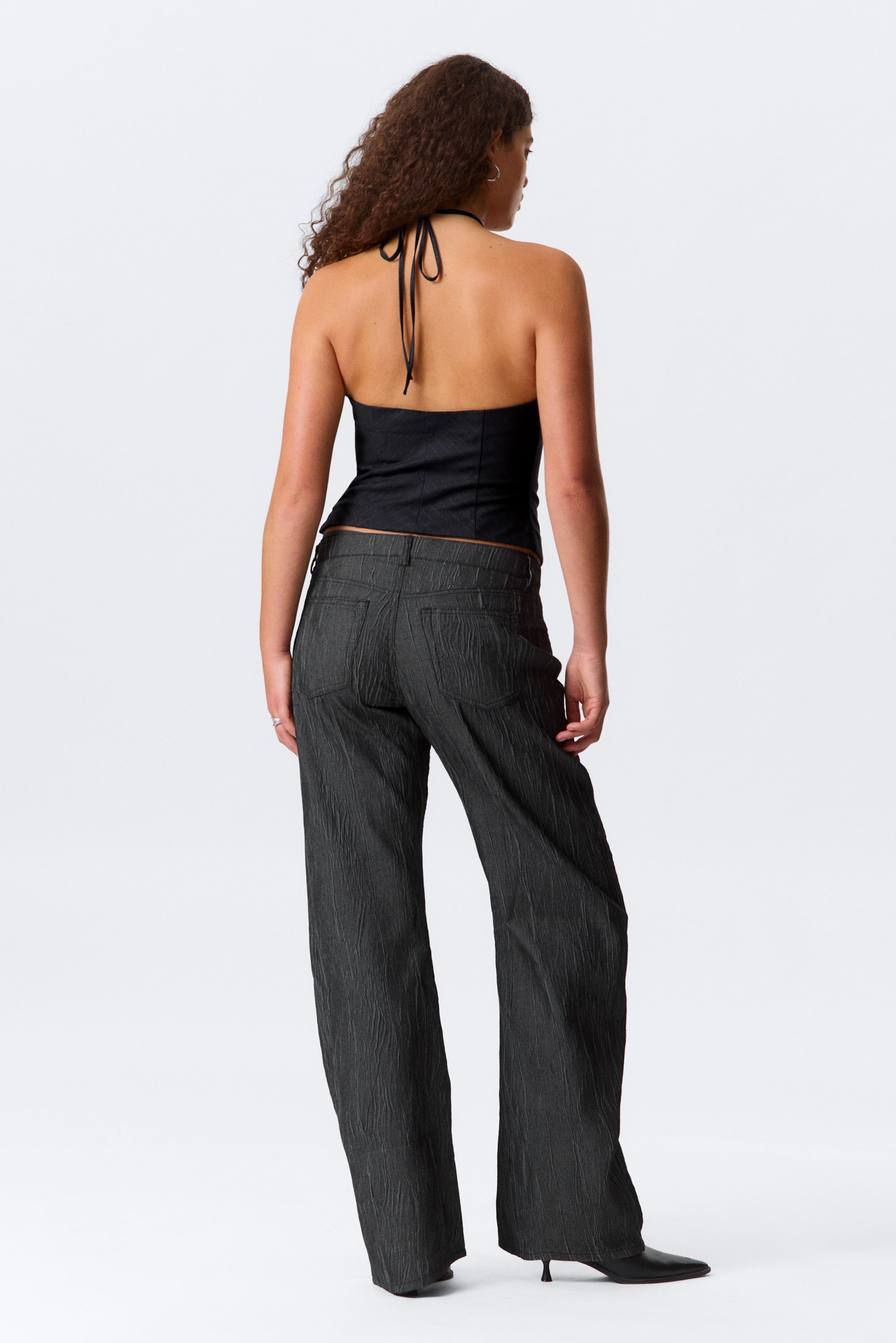 Dark Blue - Pinstripe - Slim Fit Halter Top - 3