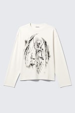 White - Skeleton Angel - Geweldig boxy T-shirt met graphic en lange mouwen - 3