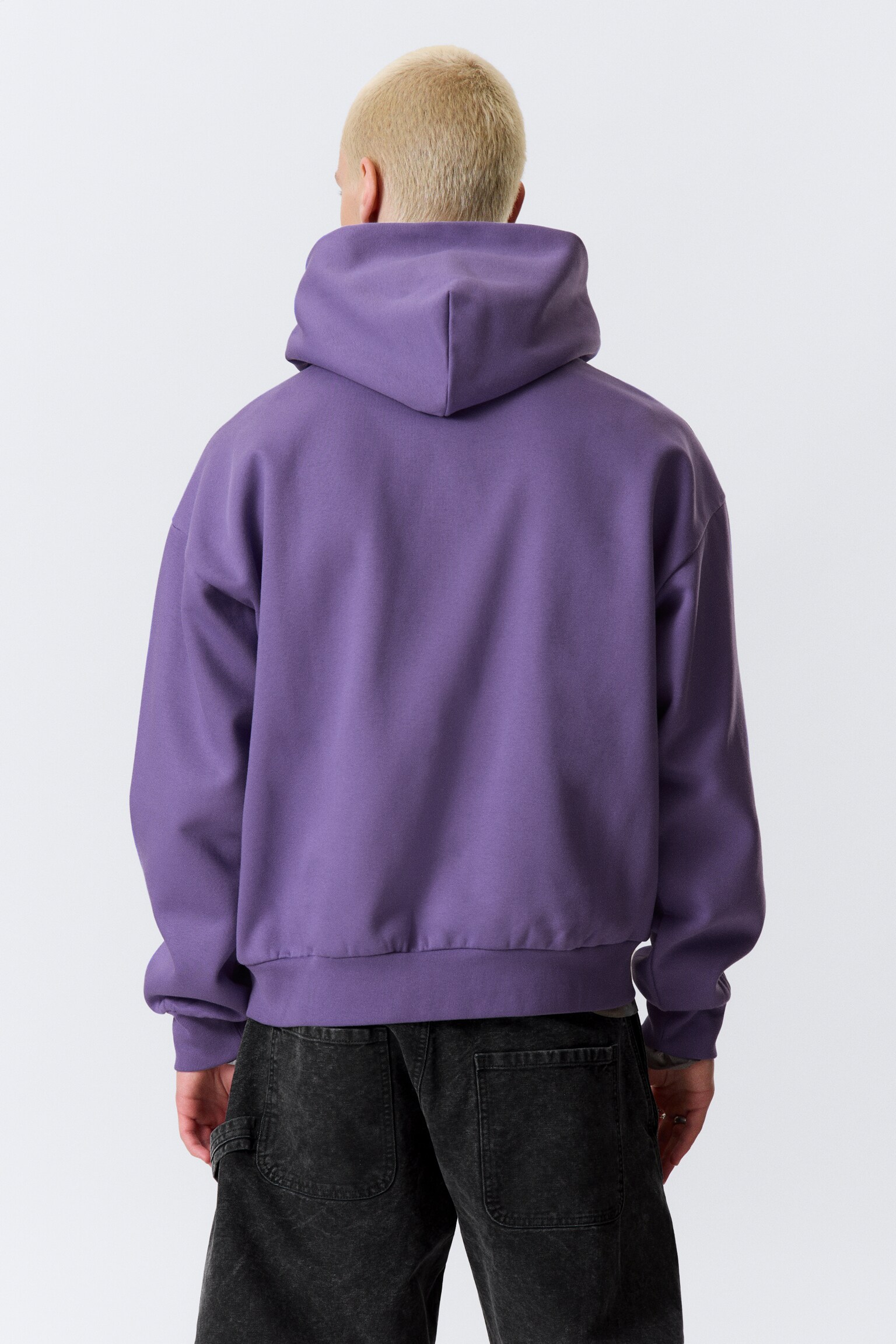 Bluza z kapturem Loose Fit - Fioletowy/Czarny/Grey Melange - 5