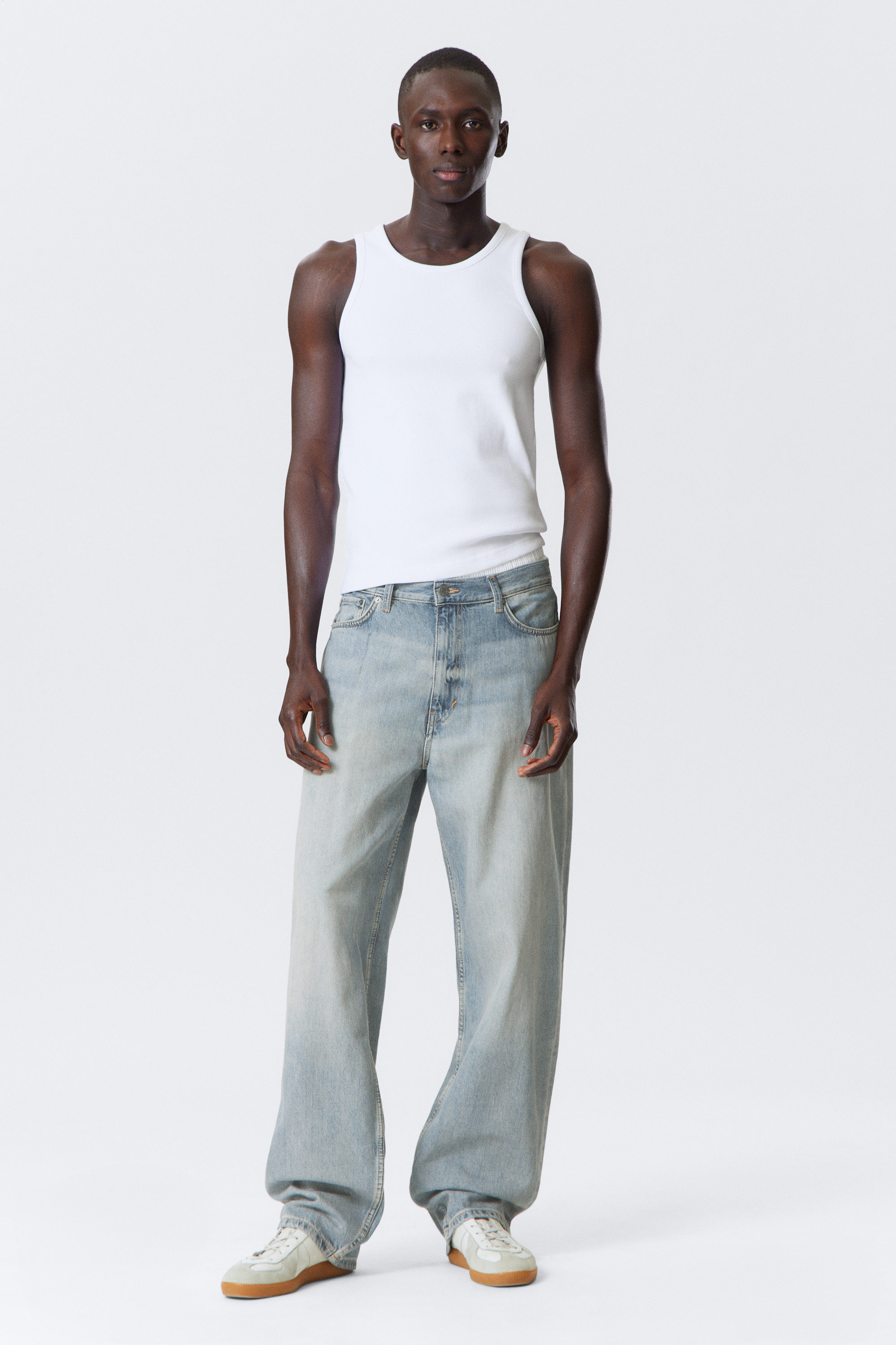 Brick Blue - Light Blue - Galaxy Loose Straight Leg Jeans - 4
