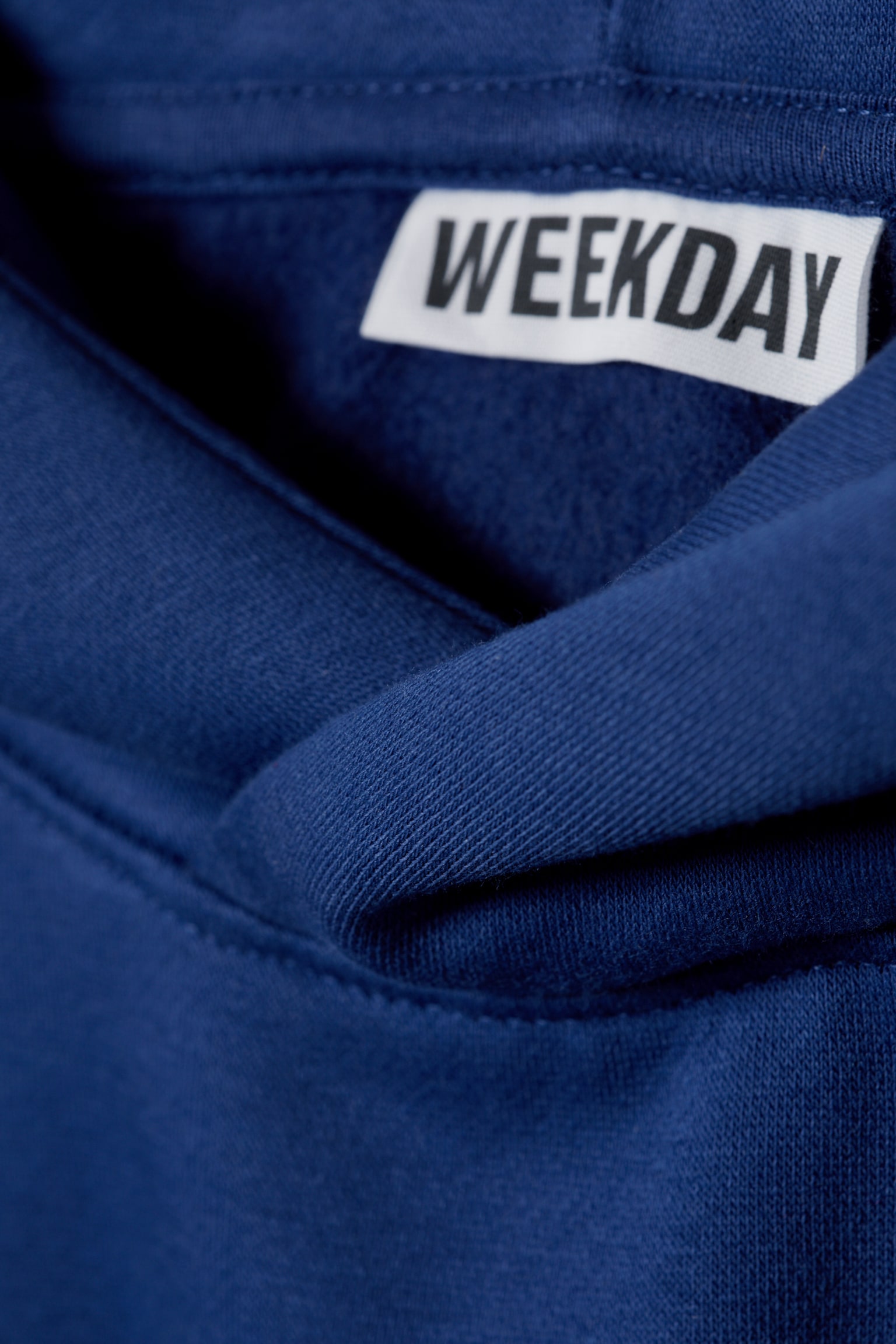 Oversized Heavy Cotton Fleece Hoodie - Dark Blue/Grey Melange - 5