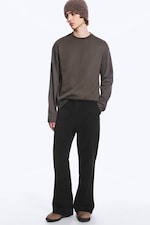 Svart - Lågmidjade bootcut-workwear-byxor - 0