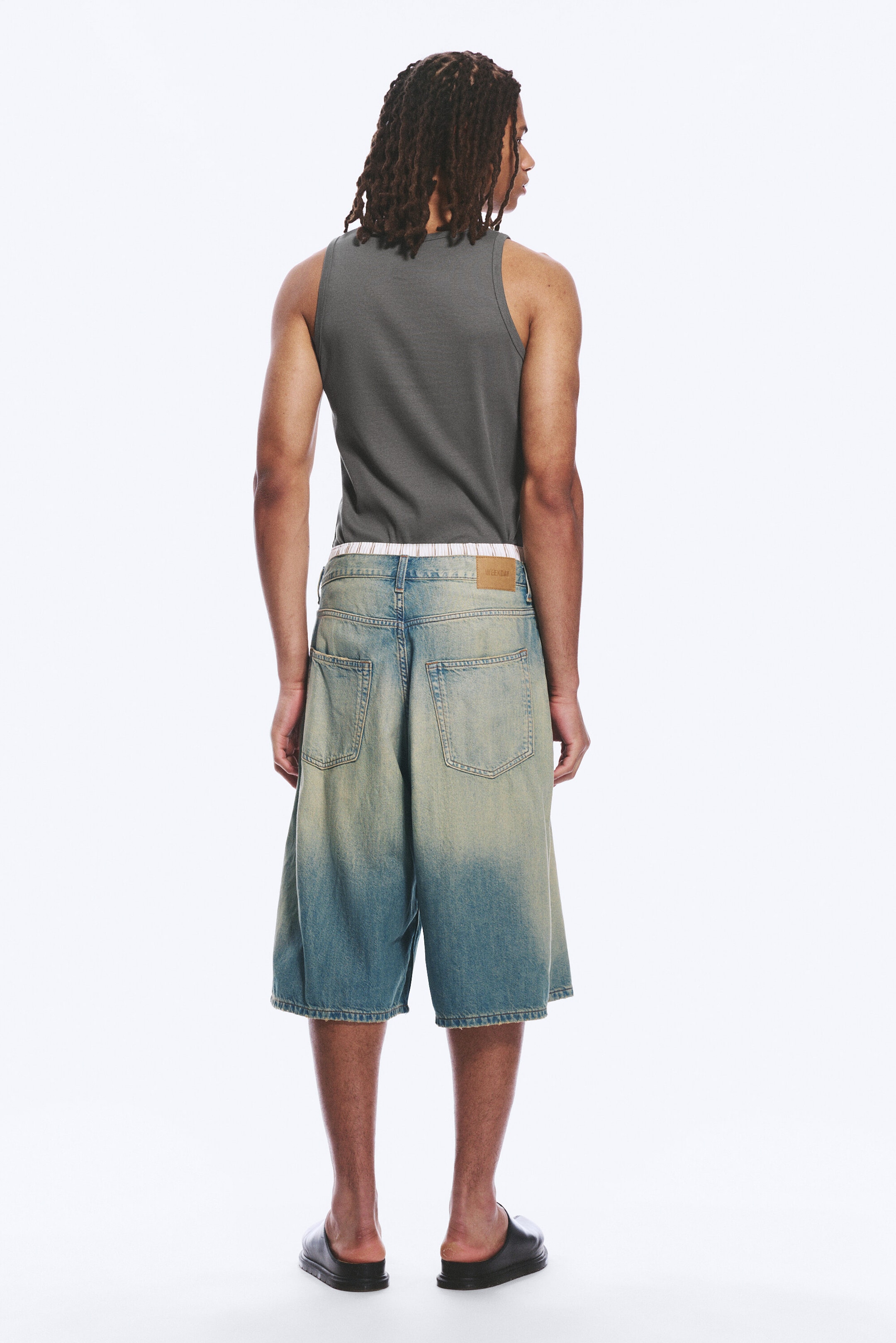 Honey Blue - Light Blue - Void Mid Rise Loose Long Denim Shorts - 4