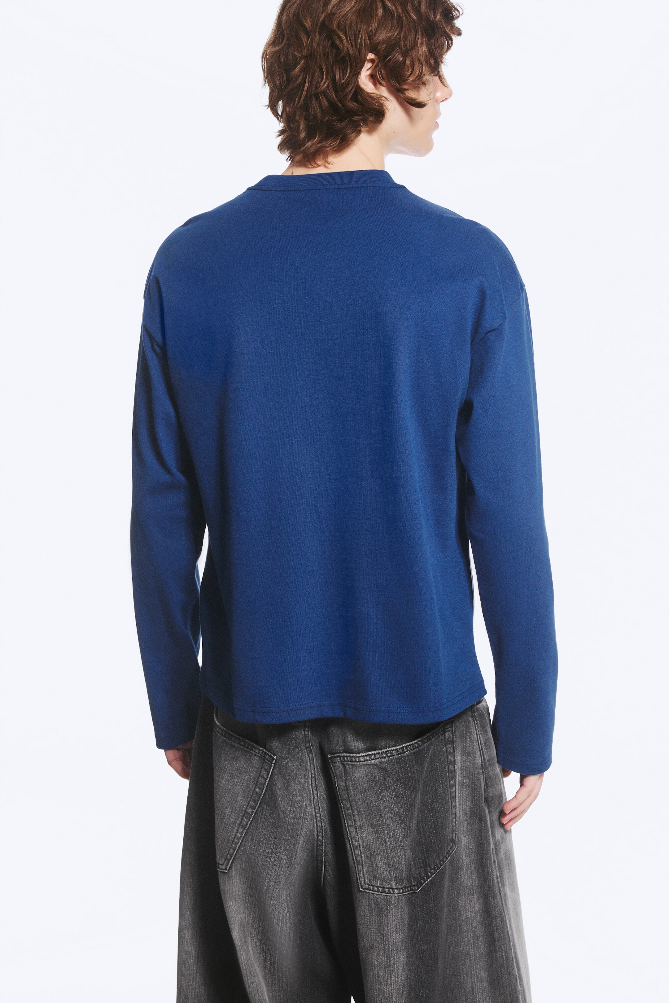 Dark Blue - Ninja Frog - Great Boxy Graphic Long Sleeve T-shirt - 3