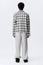 Checked White - Relaxed Flannel Pyjama Shirt - 4