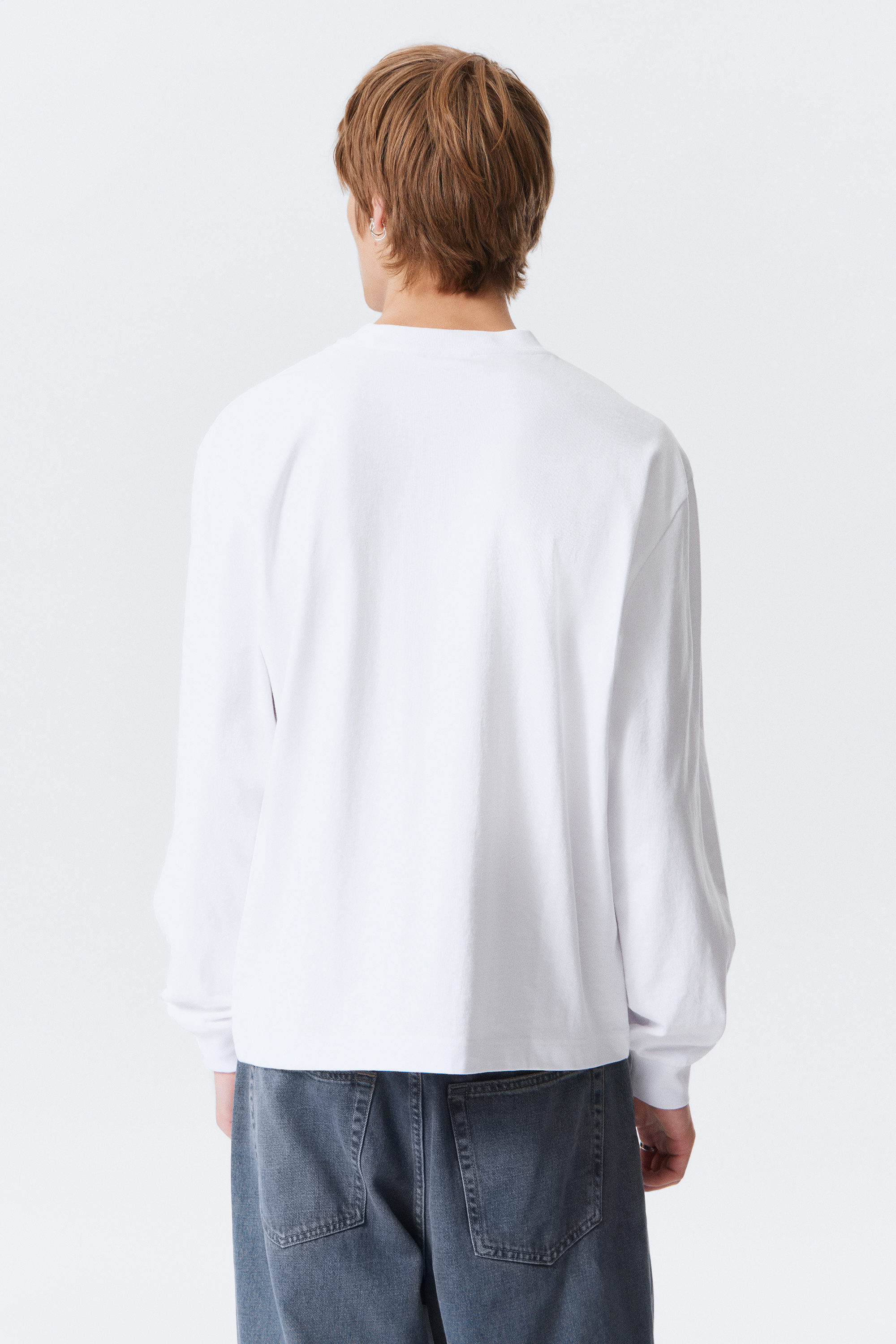 White - Relaxed Long-Sleeved Cotton T-shirt - 2