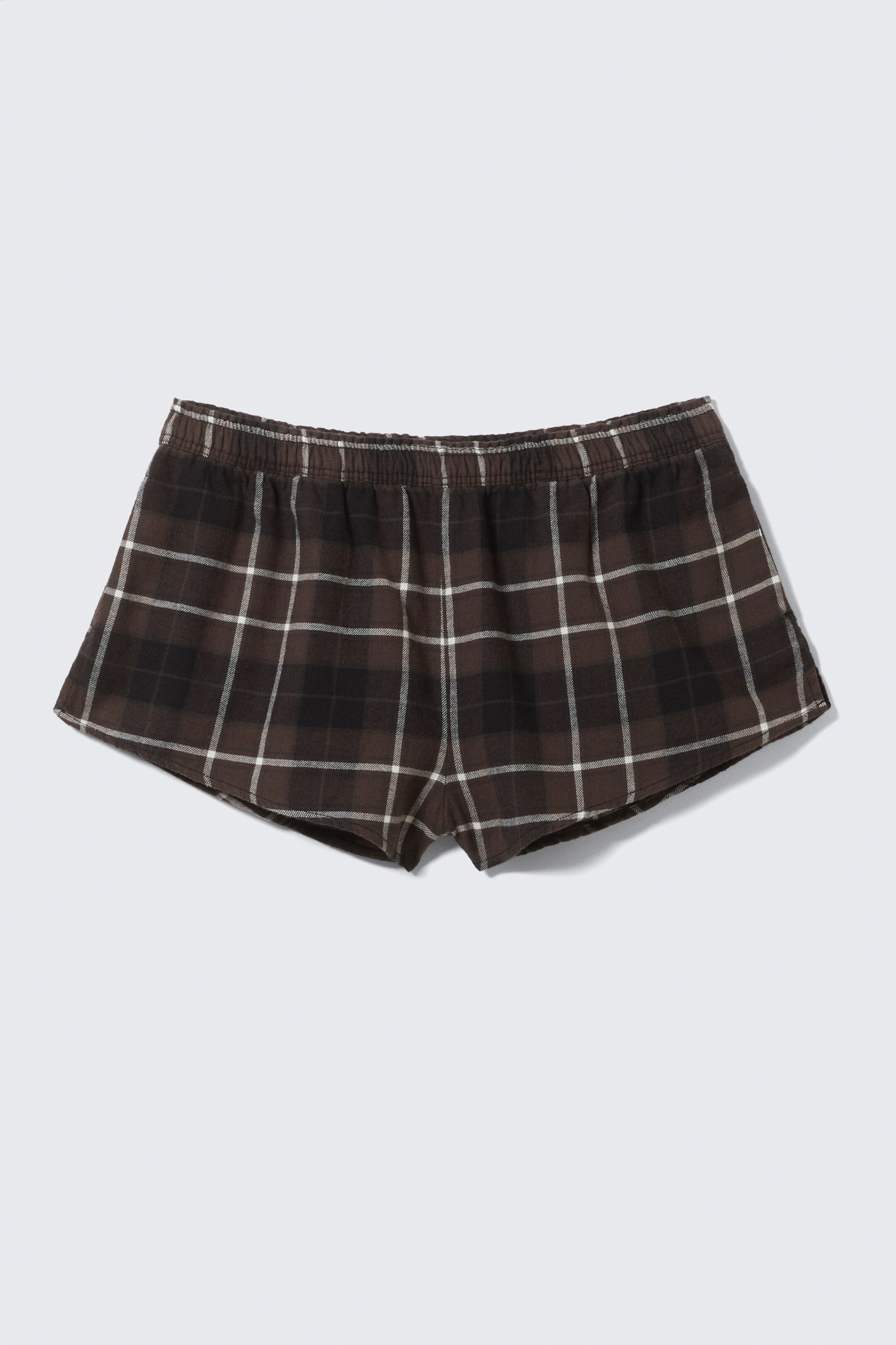 Ingrandisci l'immagine: Flannel Pyjama Boxer Shorts - Checked Brown - DONNA | H&M CH 4