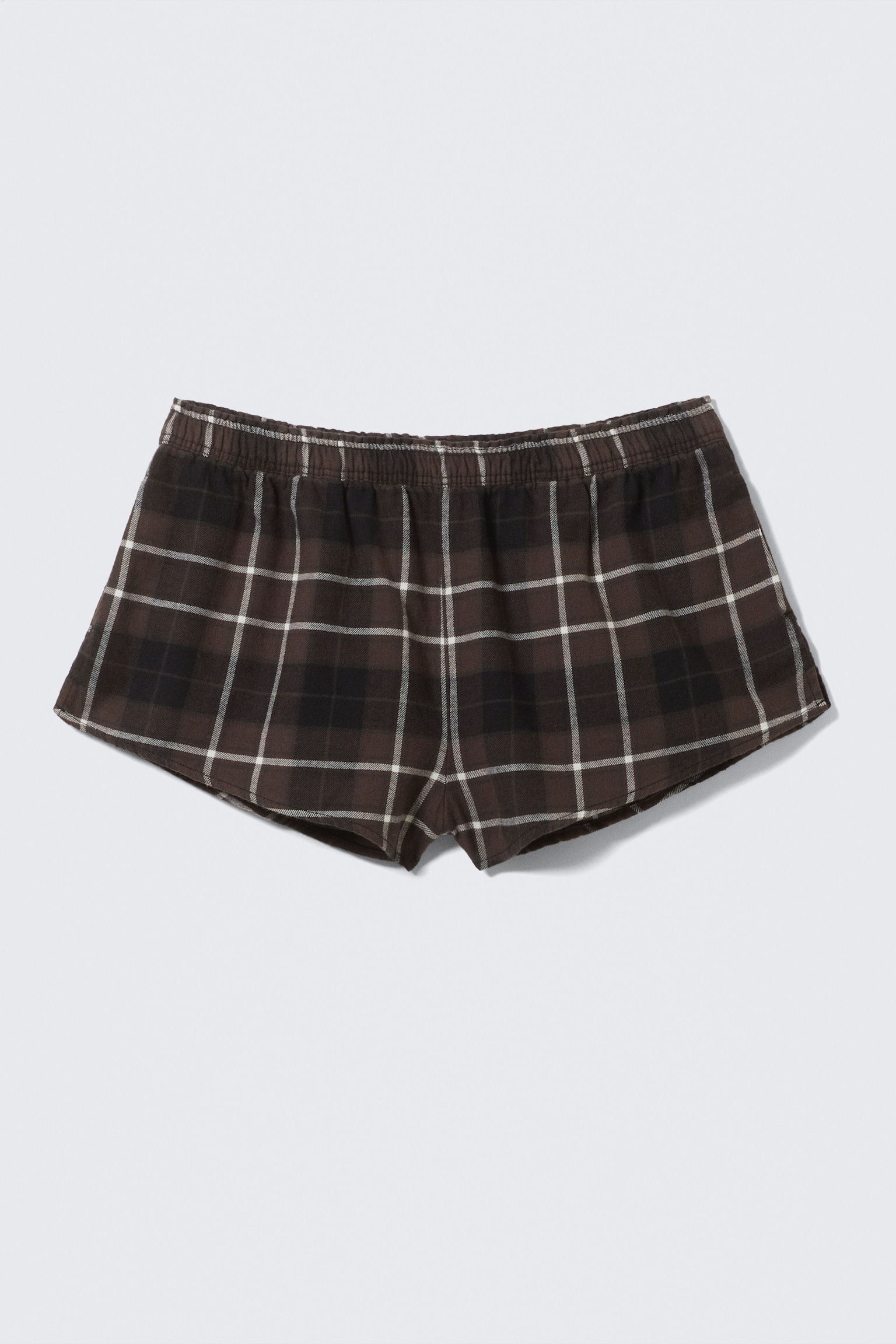Flanell-Pyjama-Boxershorts - Braun kariert/Lila/Kariert - 2
