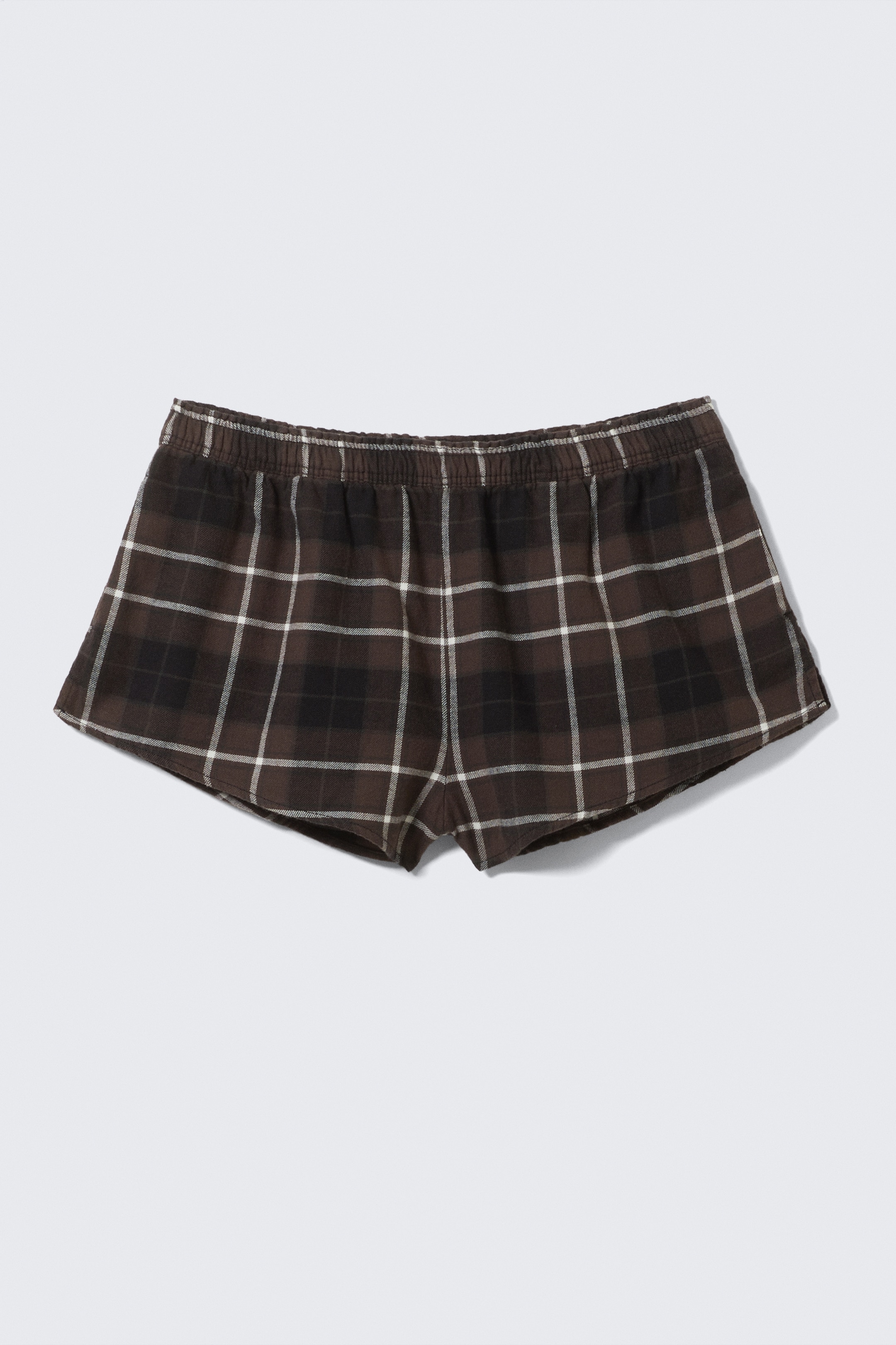 Grotere afbeelding bekijken: Flannel Pyjama Boxer Shorts - Checked Brown - DAMES | H&M BE 4