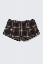 Rutig brun - Pyjamasboxershorts i flanell - 3