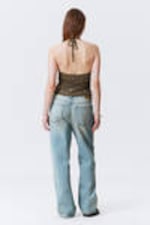 Dark Mole - Sequins - Tie-Front Halterneck Top - 3
