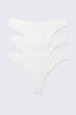 White - 3-pack Seamless Thongs - 0