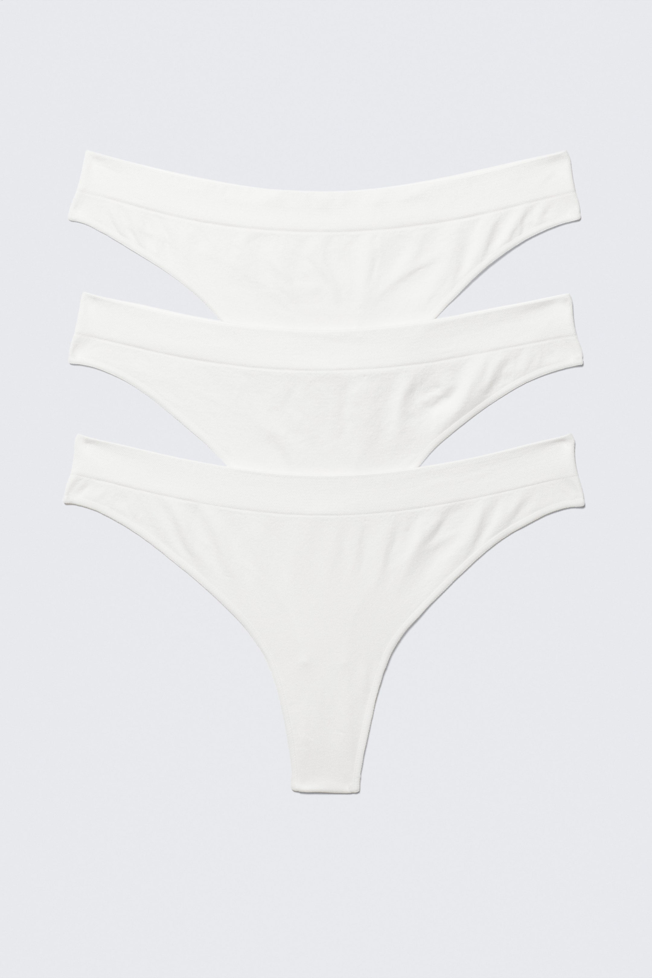 White - 3-pack Seamless Thongs - 1