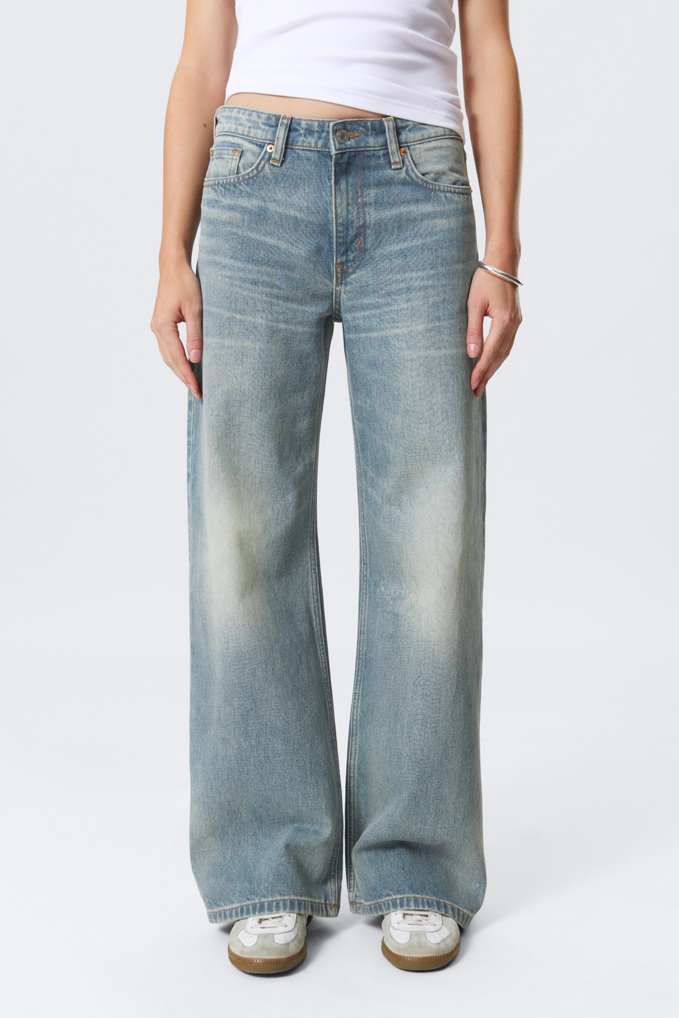 Perseus Blue - Mittelblau - Paz Mid Waist Loose Wide Leg Jeans - 2