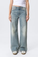 Perseus Blue - Medium Blue - Paz Mid Rise Wide Leg Jeans - 1