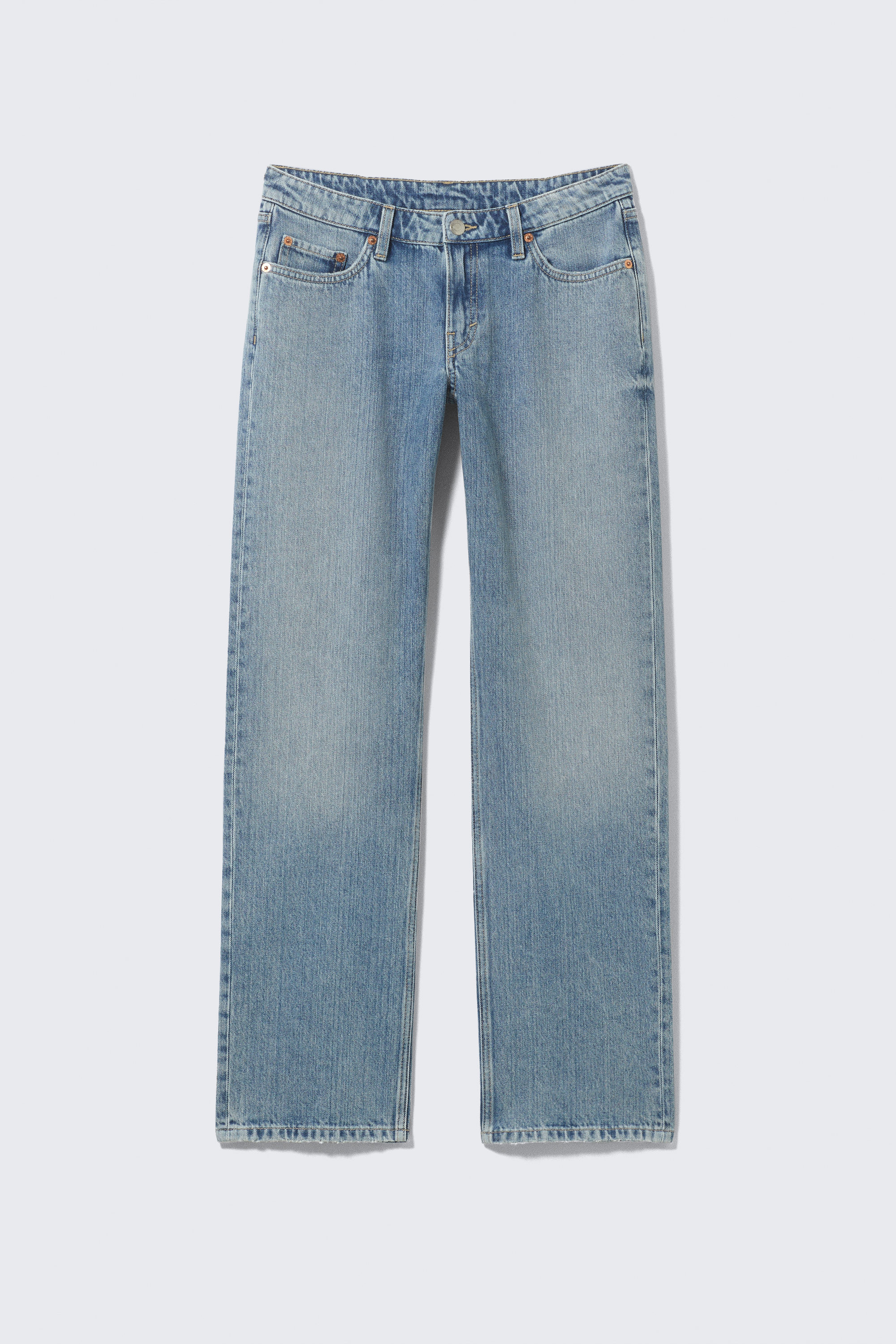 Blue Fade - Medium Blue - Arrow Low Rise Regular Straight Leg Jeans - 7