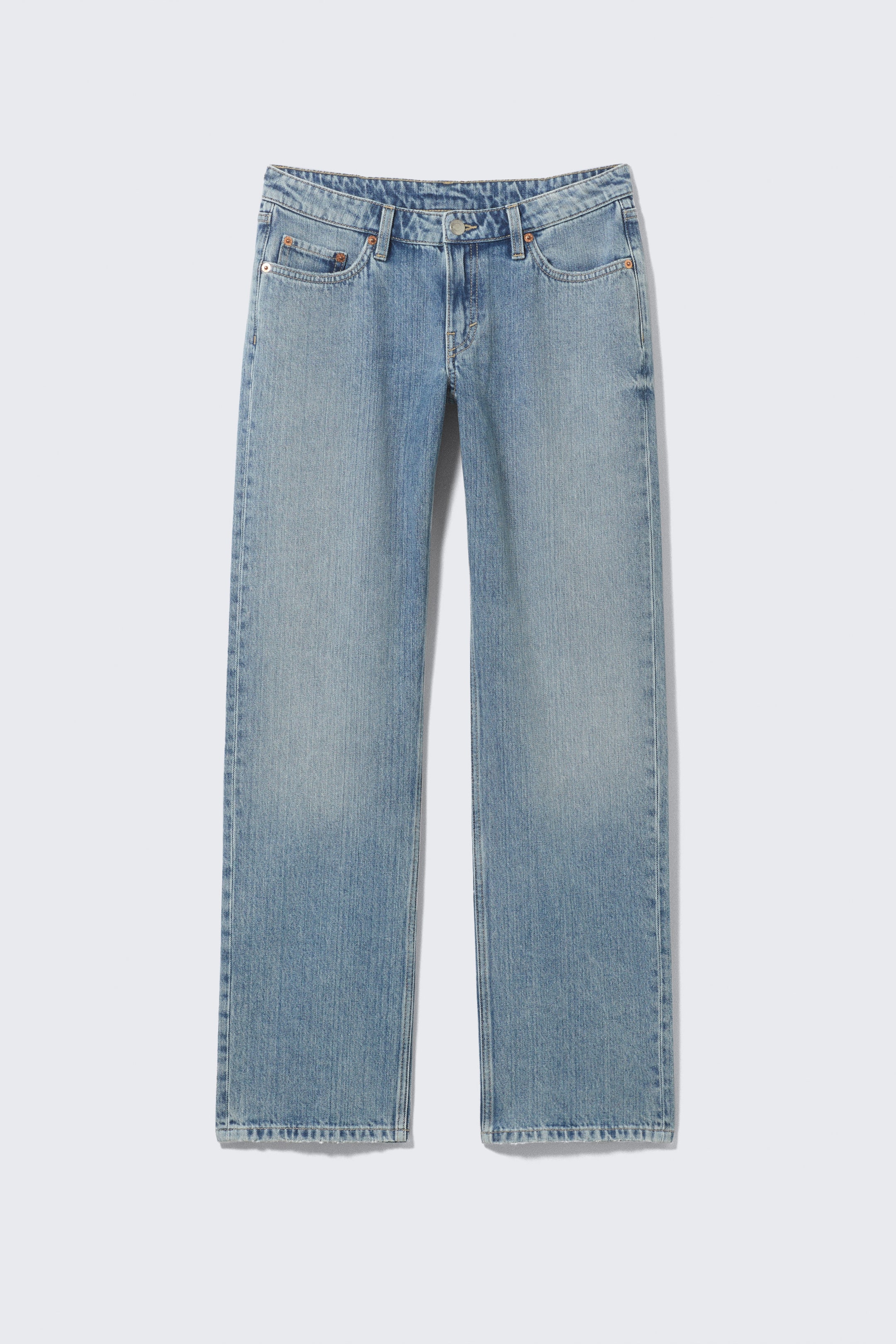 Blue Fade - Medium Blue - Arrow Low Rise Regular Straight Leg Jeans - 5