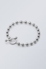 Silberfarben - Armband mit Metallkugeln - 0