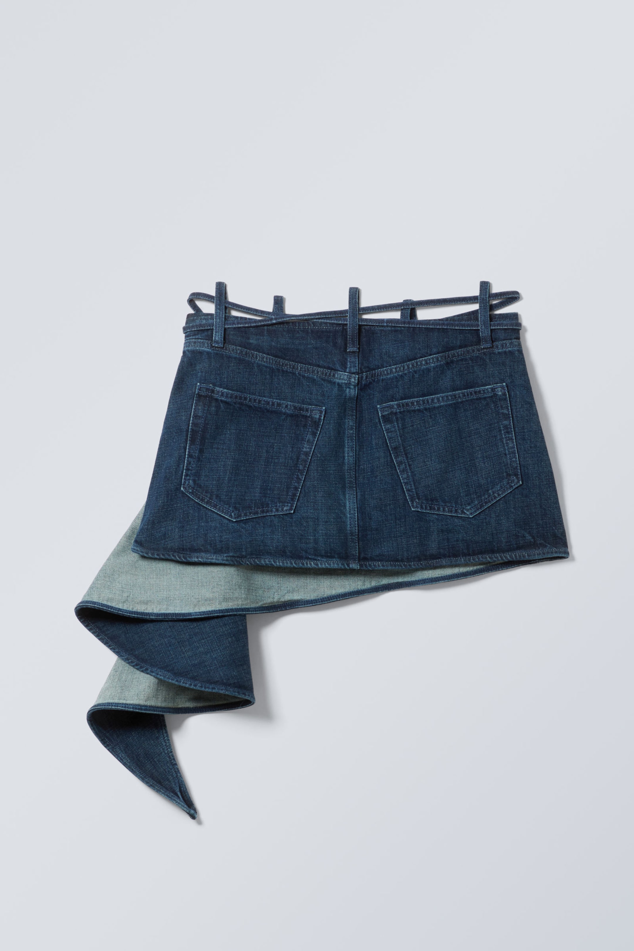Sapphire Blue - Short Denim Wrap Skirt - 2