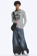 Star Blue - Rad Super Regular Waist Loose Wide Jeans - 0