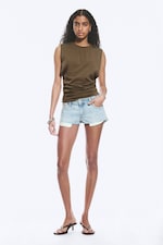 Taupe foncé - Débardeur plissé - 1