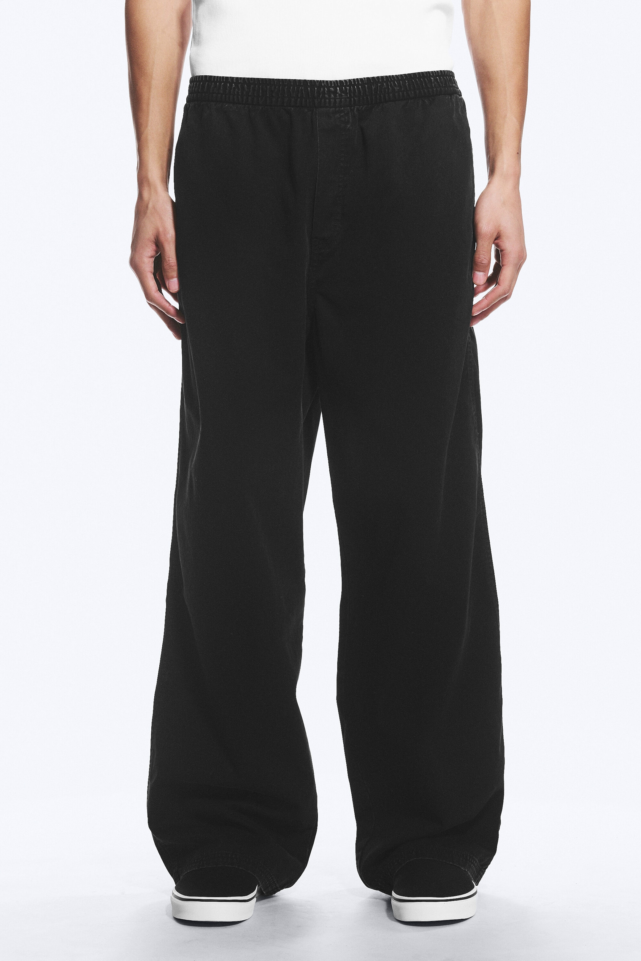 Black - Joggers Med Rak och Ledig Passform - 2