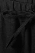Schwarz - Locker geschnittene Leinenhose mit geradem Bein - 5
