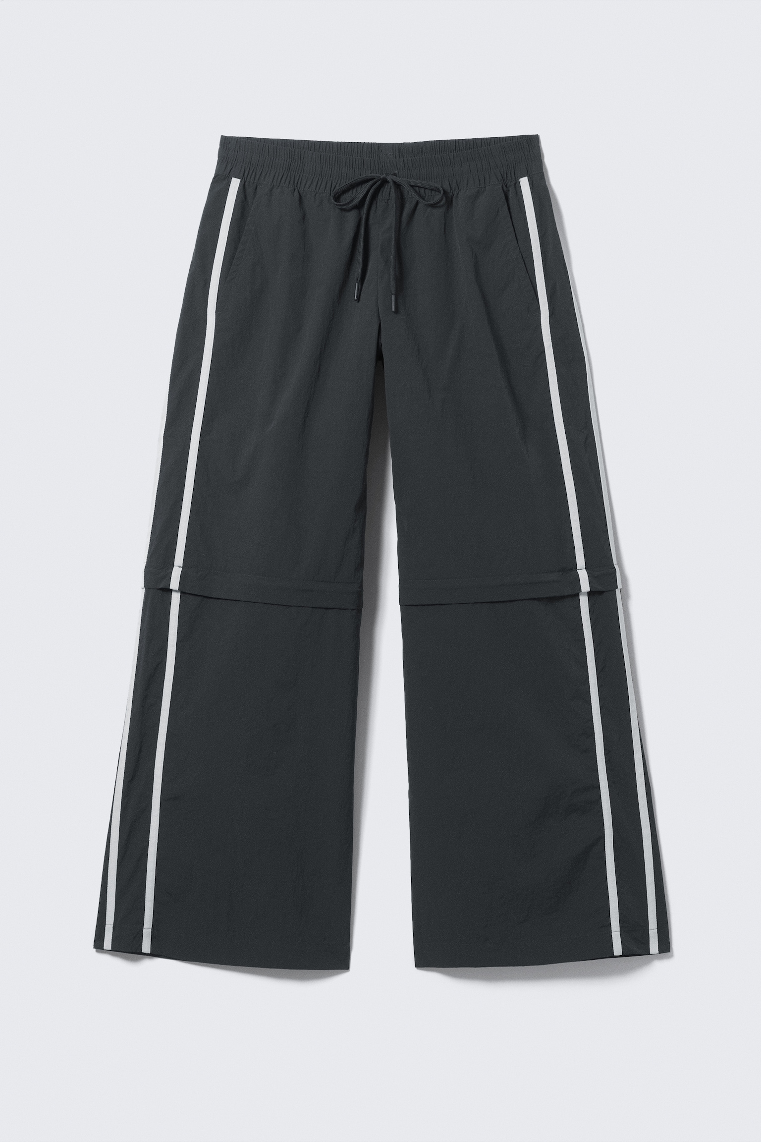 Nylonowe spodnie treningowe - Black - Beige Stripe/Beżowy - Black Stripe - 2