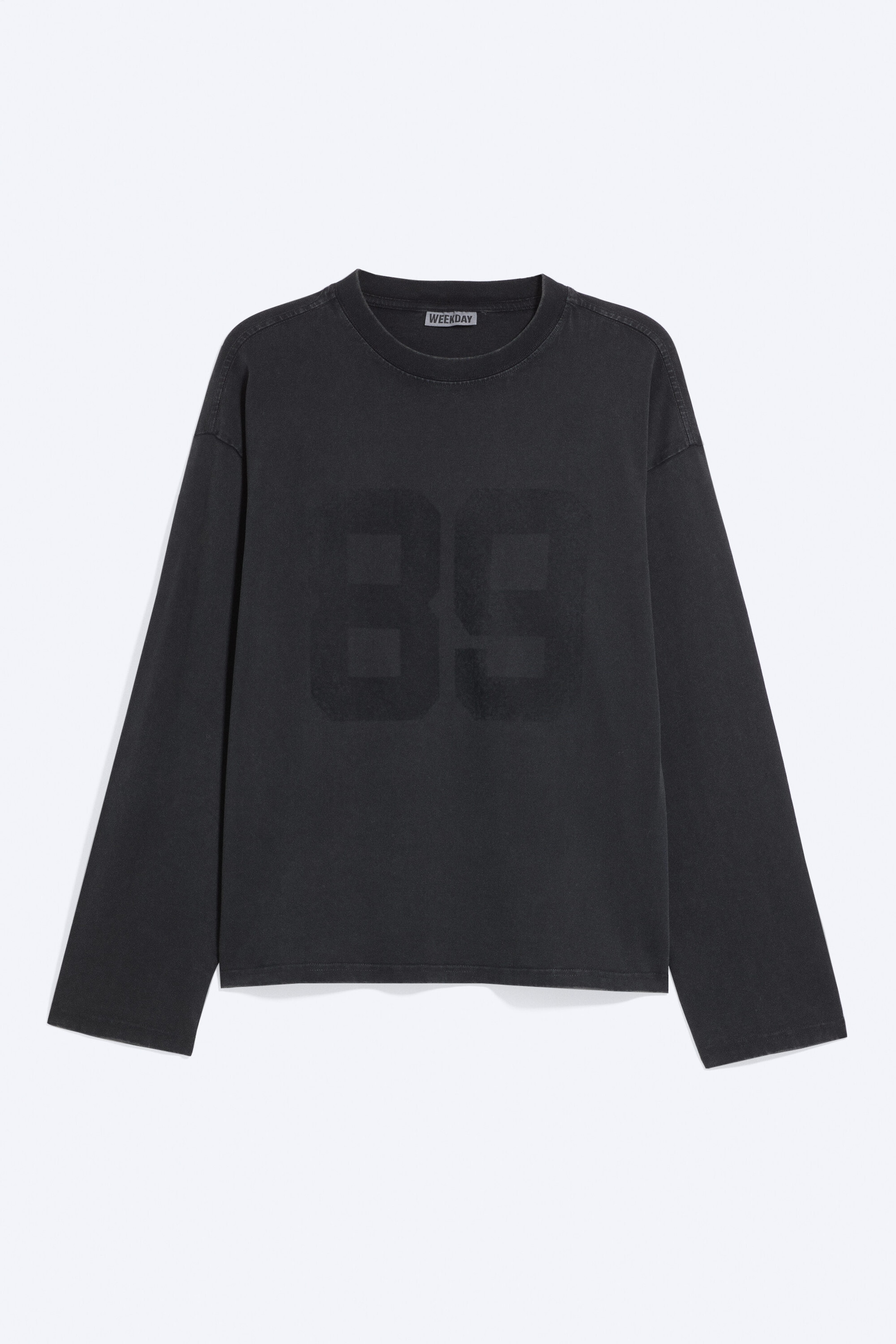 Washed Dark Grey - Great Boxy Graphic Long Sleeve T-shirt - 1