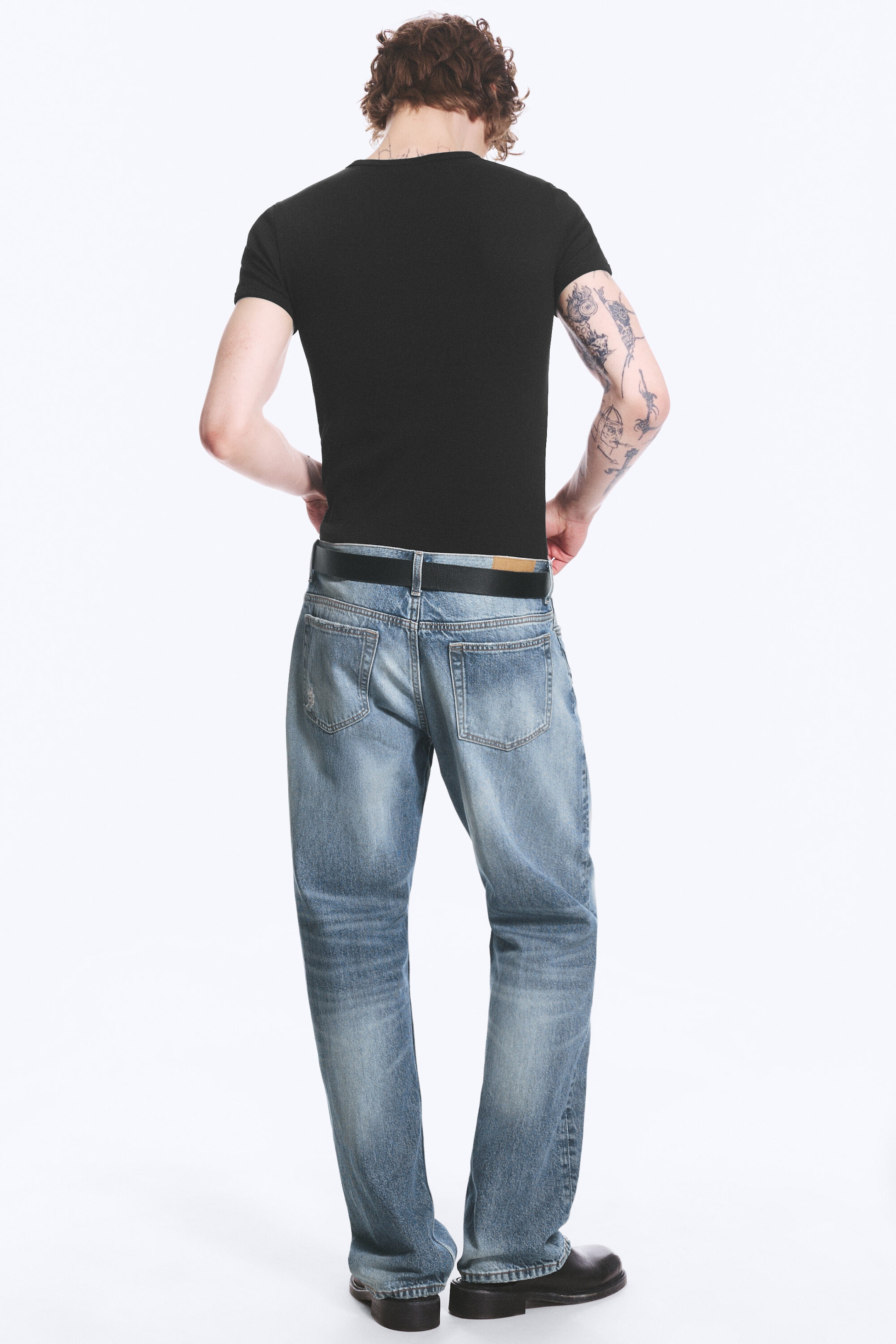 Blue Repair - Medium Blue - SPACE MID WAIST RELAXED STRAIGHT JEANS - 4