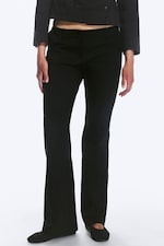 Svart - Dressbukse med bootcut og lavt liv - 1