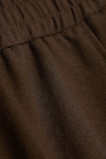 Donkerbruin - Ruimvallende wijde pantalon met plooien - 5