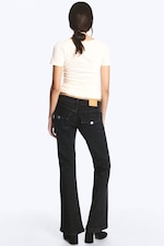 Ink Black - Schwarz - Low Waist Slim Flared Jeans - 4