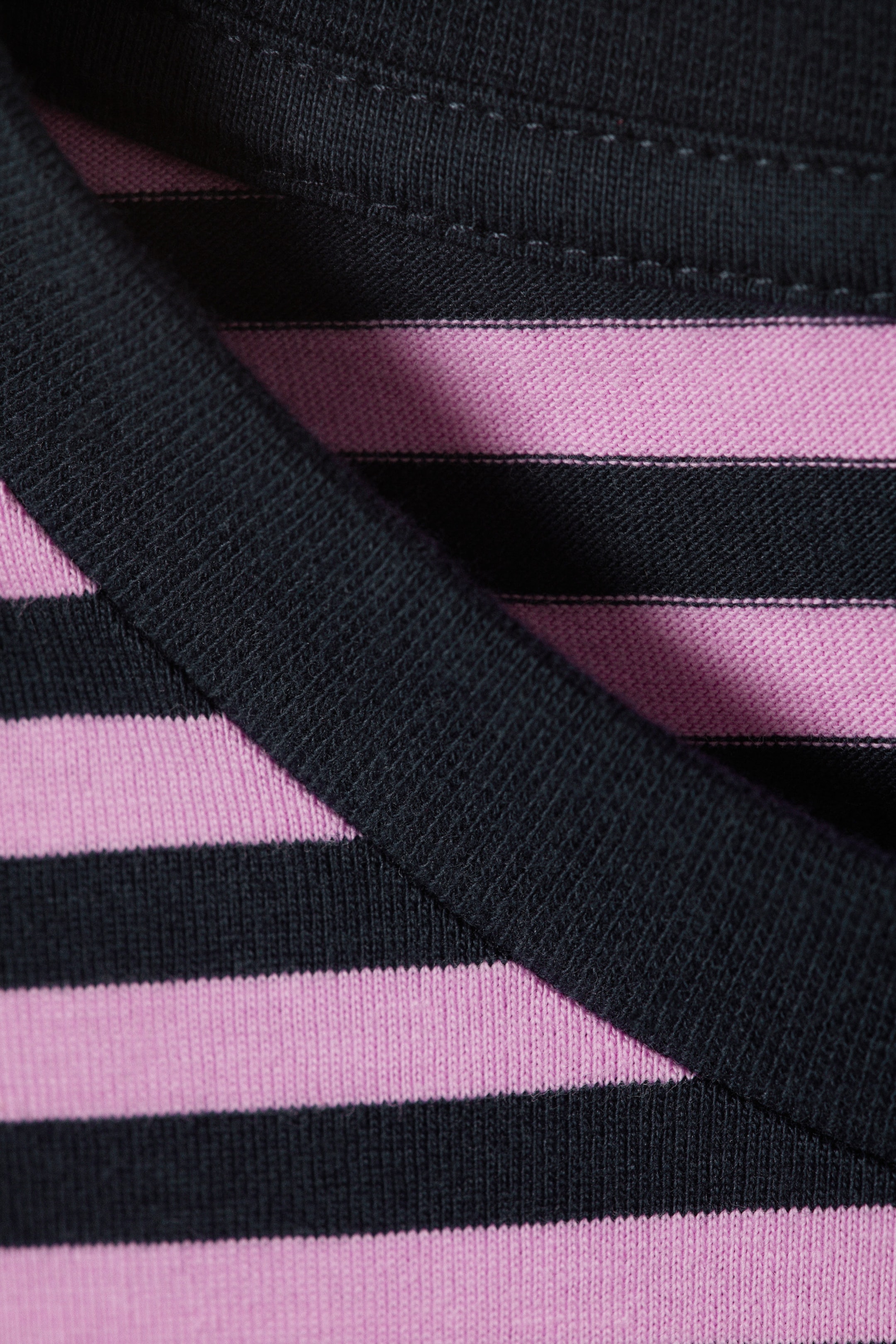 Marineblauw/roze gestreept - Katoenen T-shirt met lange mouwen - 4